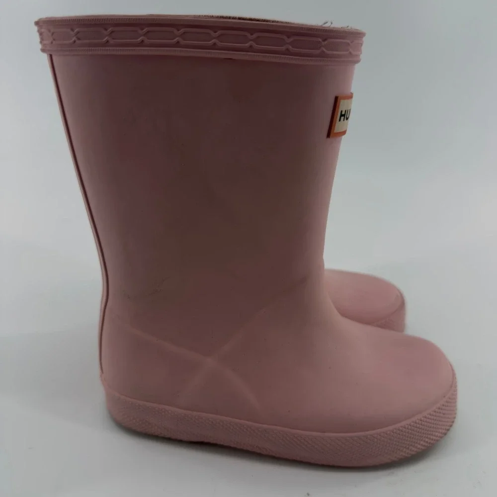 Hunter Kids First Classic Rain Boots Pink Waterproof Rubber Size US 7 Toddler